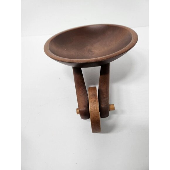 Vintage Wood Wheelbarrow Nut Candy Serving Bowl Garden Decor Potpourri Country - Picture 3 of 10